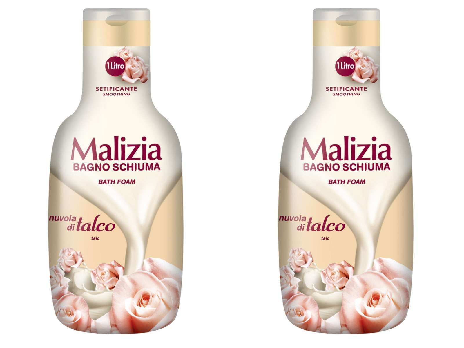 Malizia Пена для ванны Talc, 1 л, 2 шт.