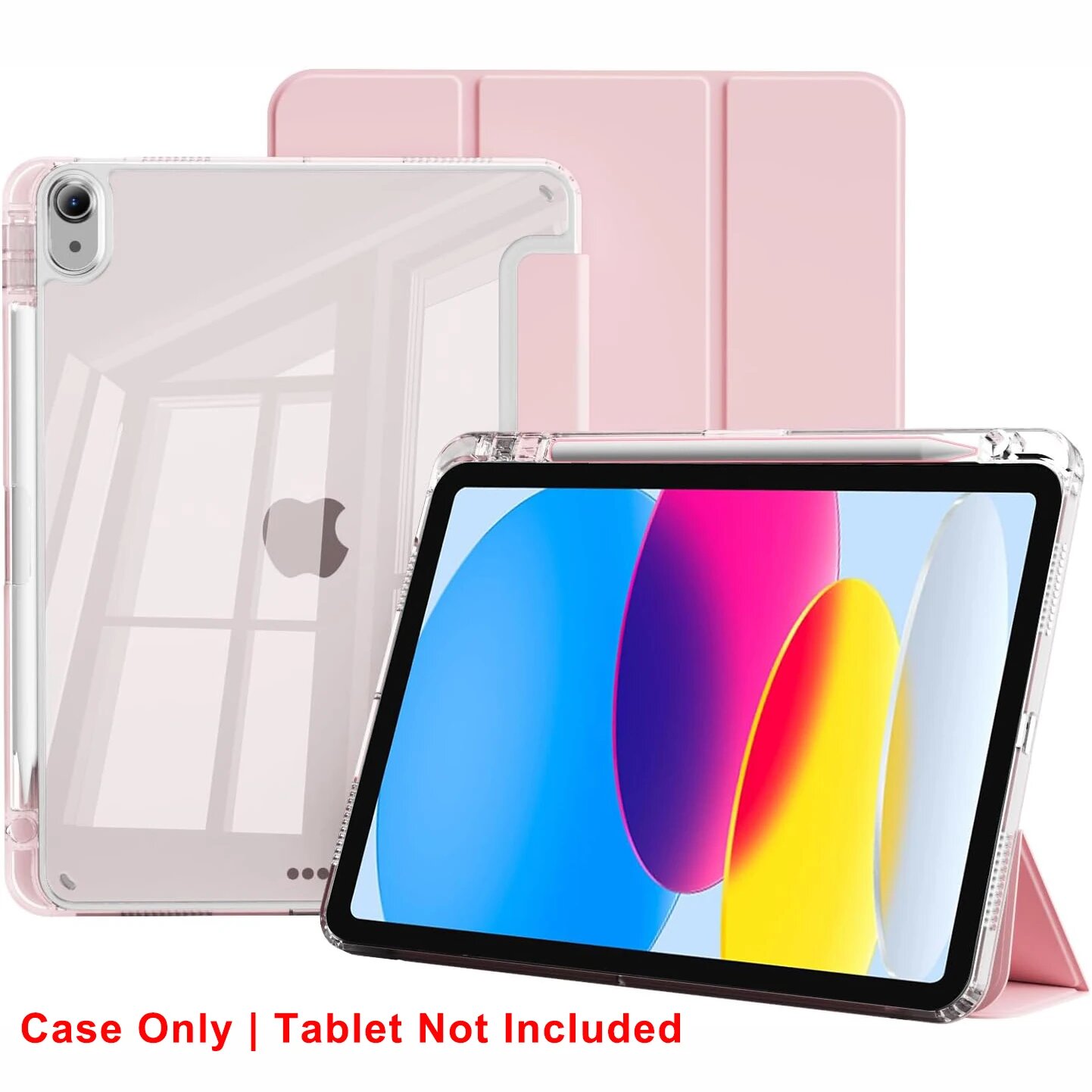 Чехол для iPad QIJUN прозрачный полиуретан 10-11 поколения iPad Mini 7(A17 Pro), TM-YKL-Pink
