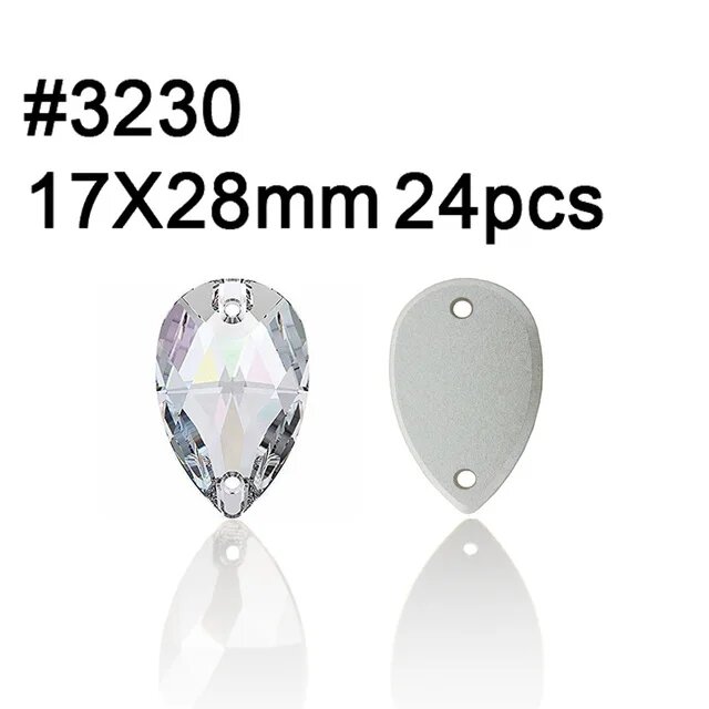 Стразы Drop 17x28mm, 24шт
