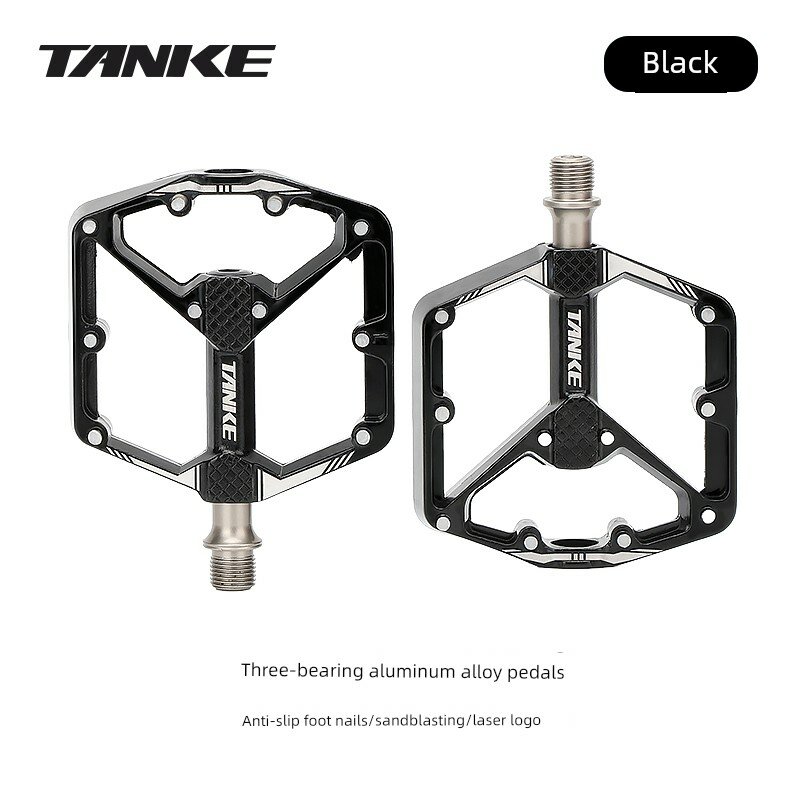 Углеродный TANKE Tri-Pearl классические горные велосипедные алюминиевые педали, противоскользящие для дороги, черные -