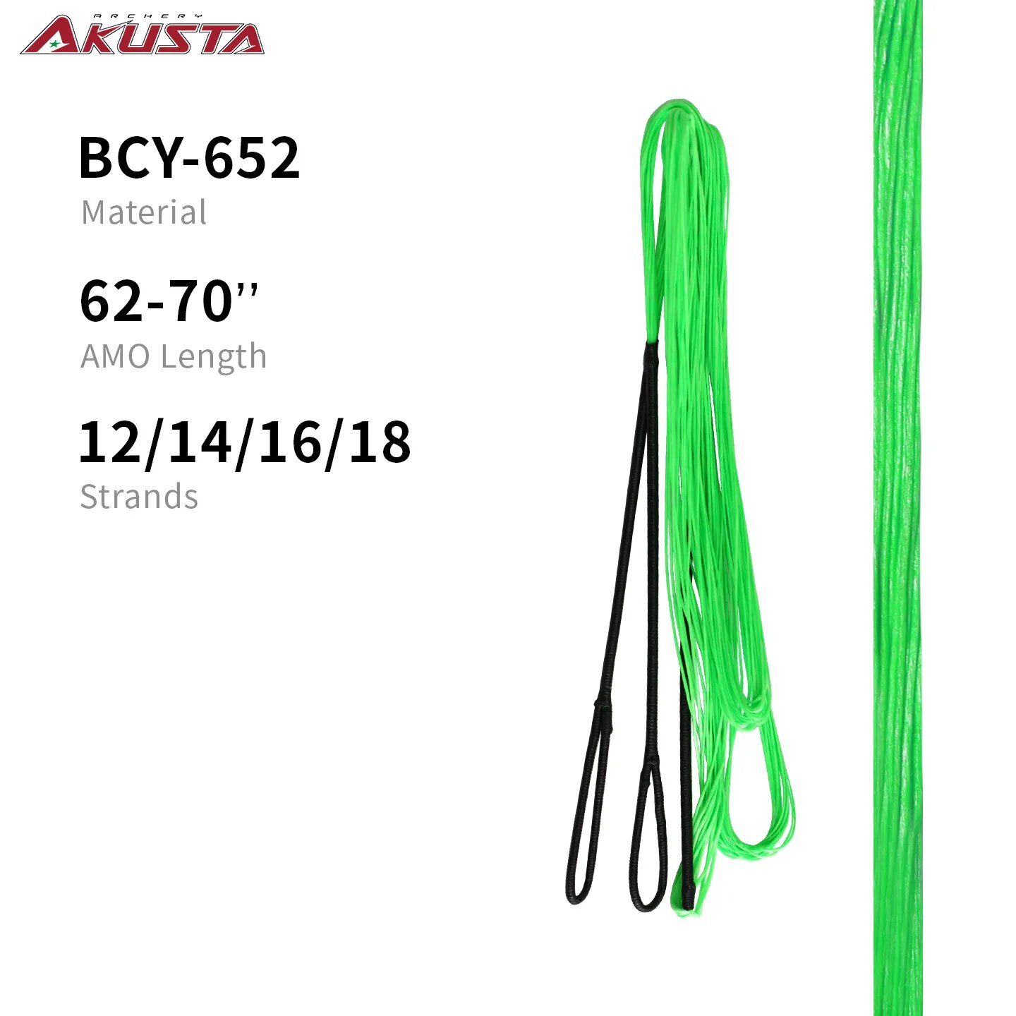 Стрела Akusta BCY652, AMO-68inch bow 16st, зеленая, 62-70"