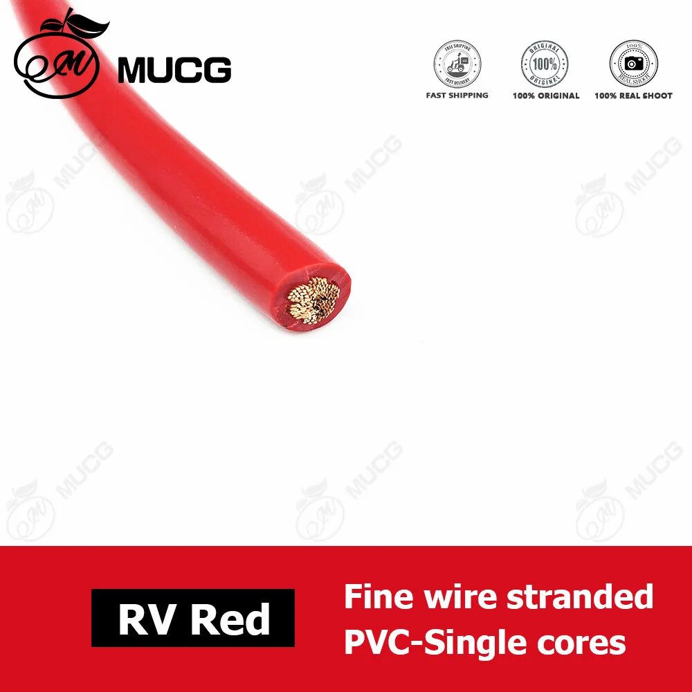 Красный провод MUCG 220В, 4 AWG, 1m