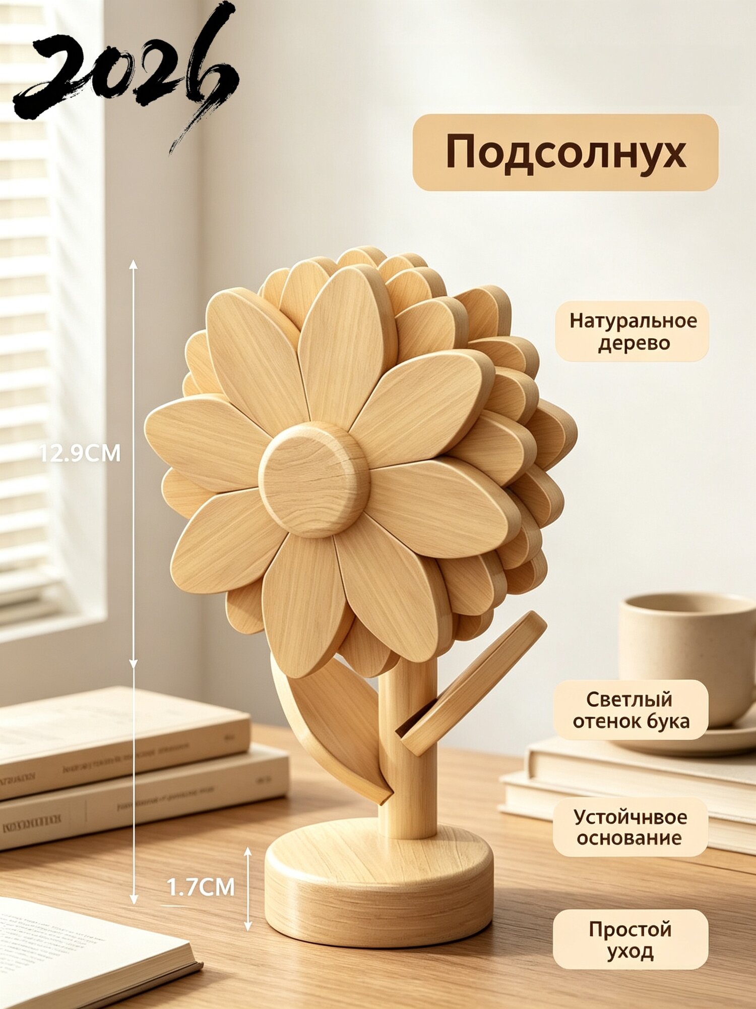 Теплоизолирующая подставка，термостойкая подставка под горячую посуду，теплоизолирующая подставка，Цвет бука，5 штук