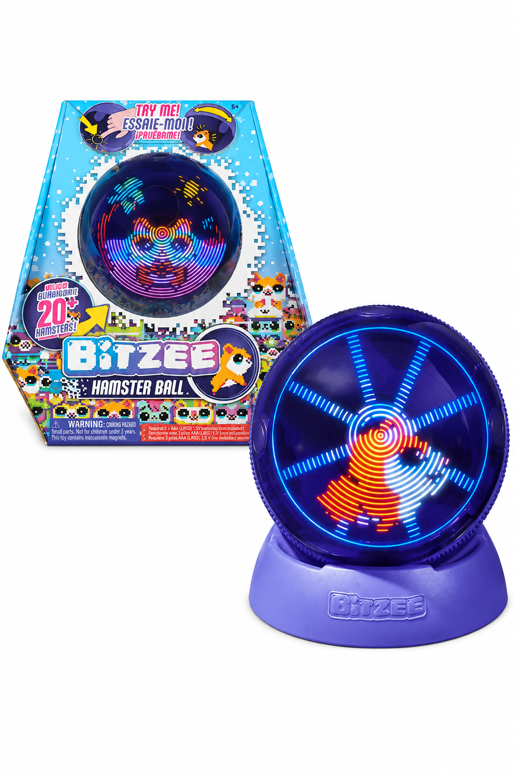 Электронный питомец Bitzee от Spin Master в виде хомяка с экраном, мини-играми и подставкой