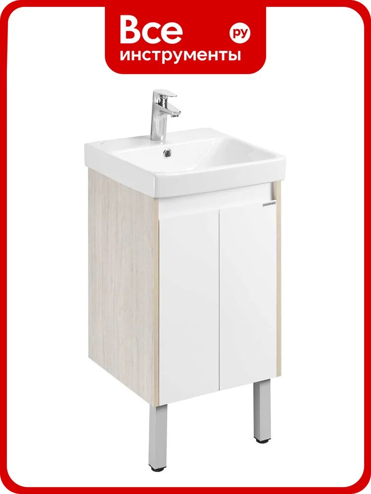 Тумба AQUATON Сканди Doors 45 Белый/Дуб Верона (без умывальника Адриана-45) 00085324