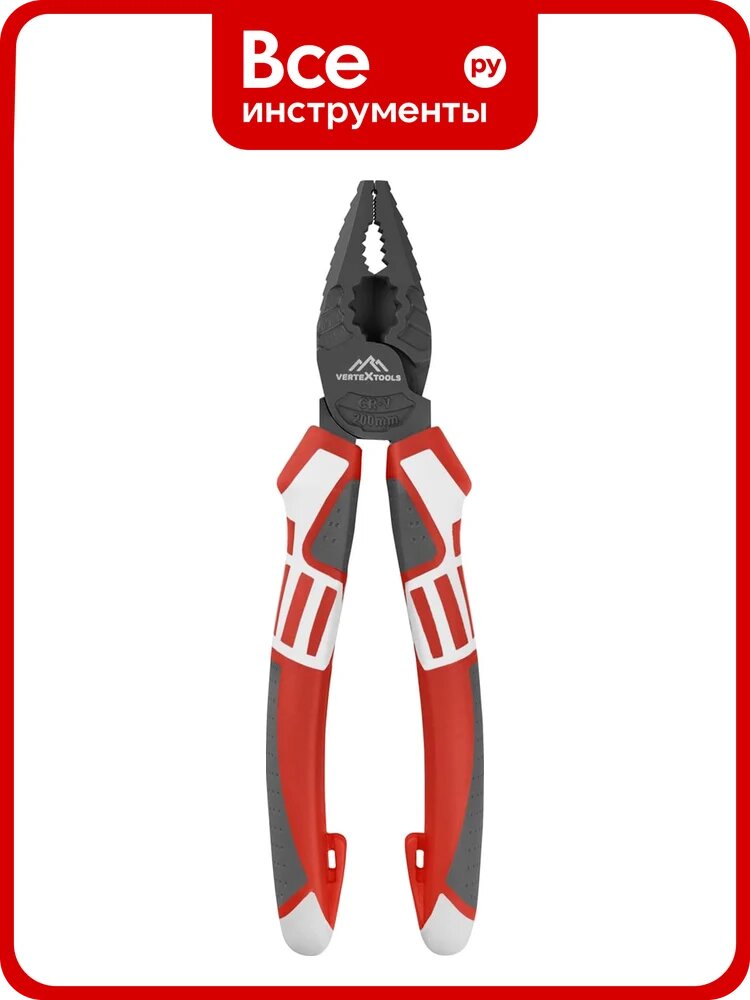 Пассатижи vertextools TEFLON PRO трехкомпонентная рукоятка, 200 мм 4100-200