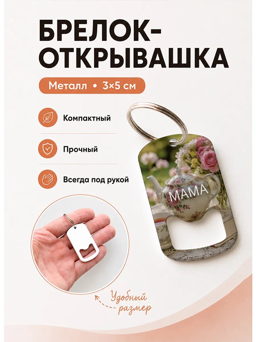Брелок открывашка "Чайник Среди Роз"