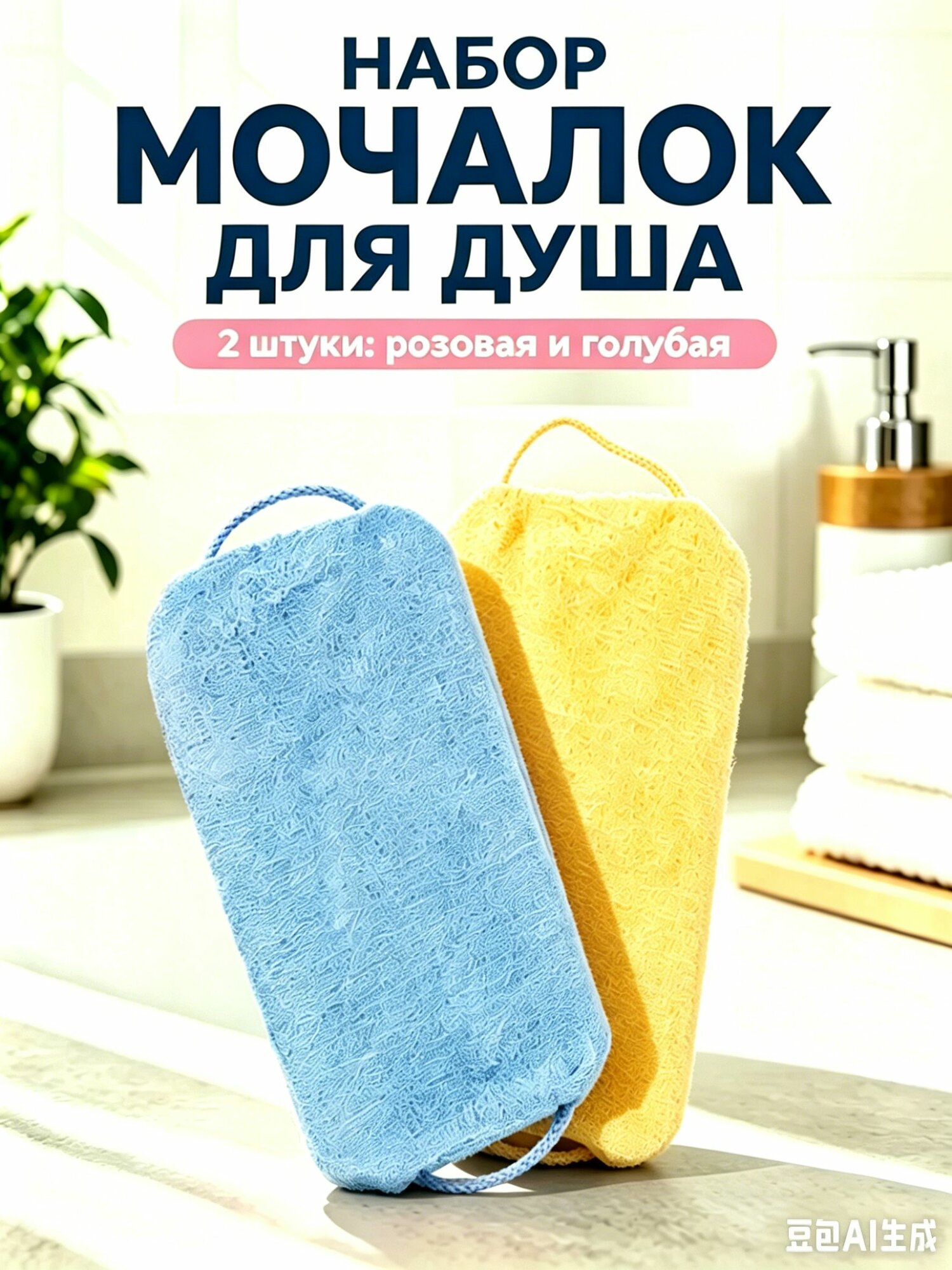 Японские мочалки для тела с ручками