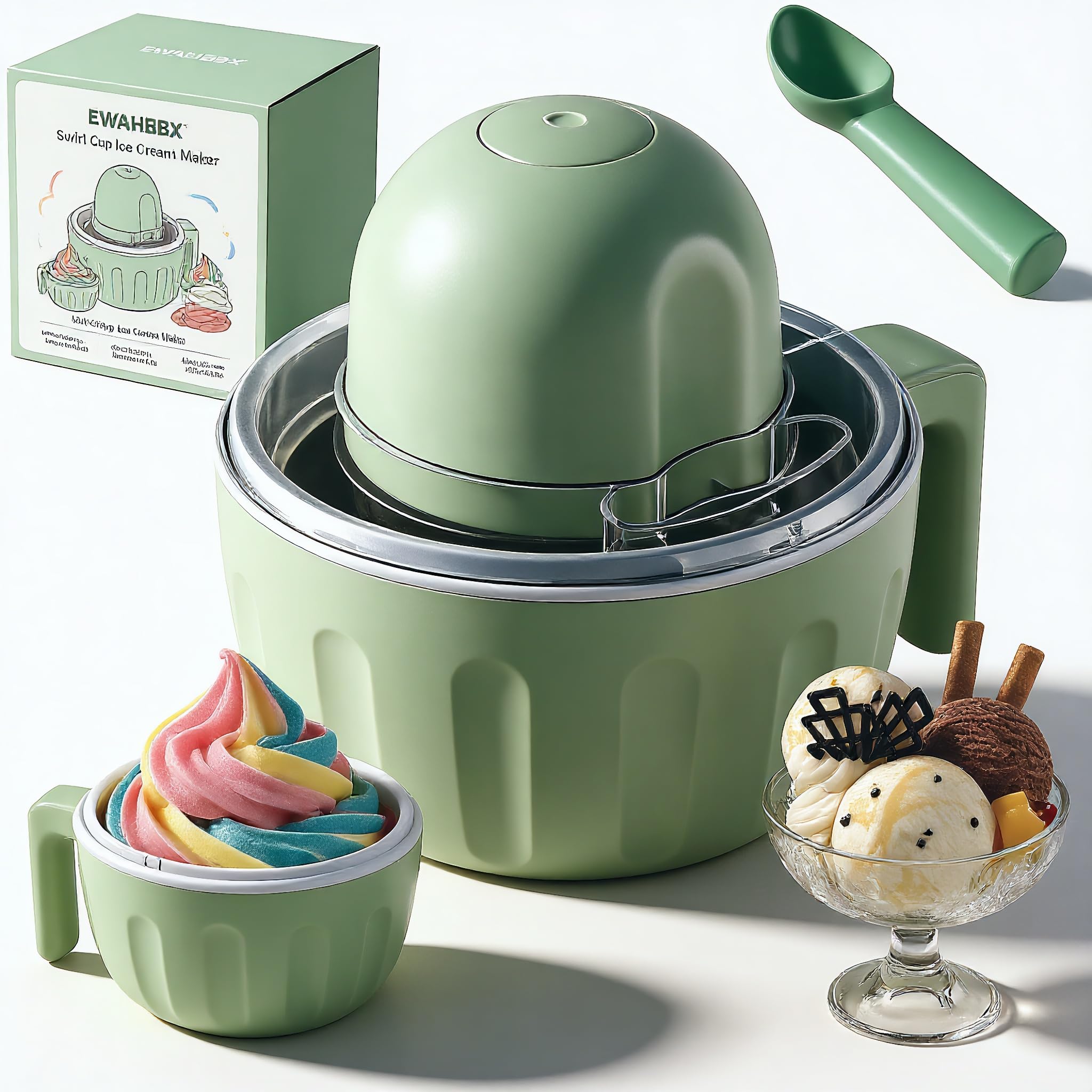 Мороженица Swirl Cup, мороженица Swirly Frost, портативный беспроводной замороженный йогурт с дополнительным желобом, перезаряжаемая мини-мороженица для домашнего мороженого, шербета и семейных угощений