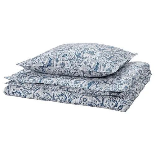 IKEA Комплект постельного белья односпальный бязь 150x200 см, наволочки 50x60, простыня 150x200 см, цветголубой