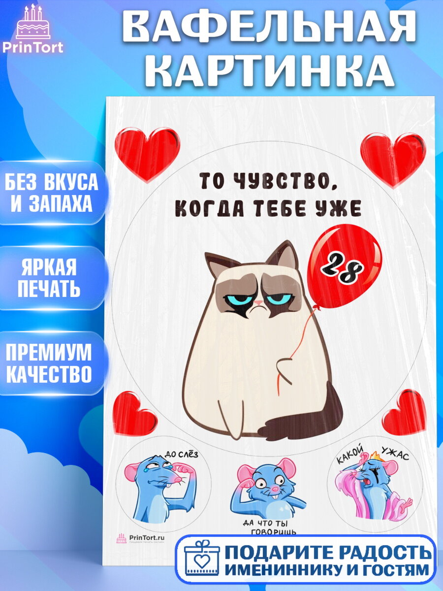 Вафельная картинка для торта с днем рождения. Украшения для торта на День Рождения. Декор для выпечки PrinTort