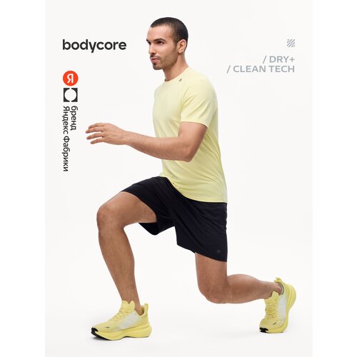фото Шорты спортивные bodycore из быстросохнущей ткани с антибактериальной пропиткой, размер l, черный