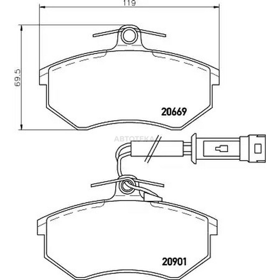 Колодки тормозные дисковые передн. 80 Saloon (89 89Q 8A B3) 80 Stufenheck (89 89Q 8A B3) 80 (8 MINTEX MDB1293