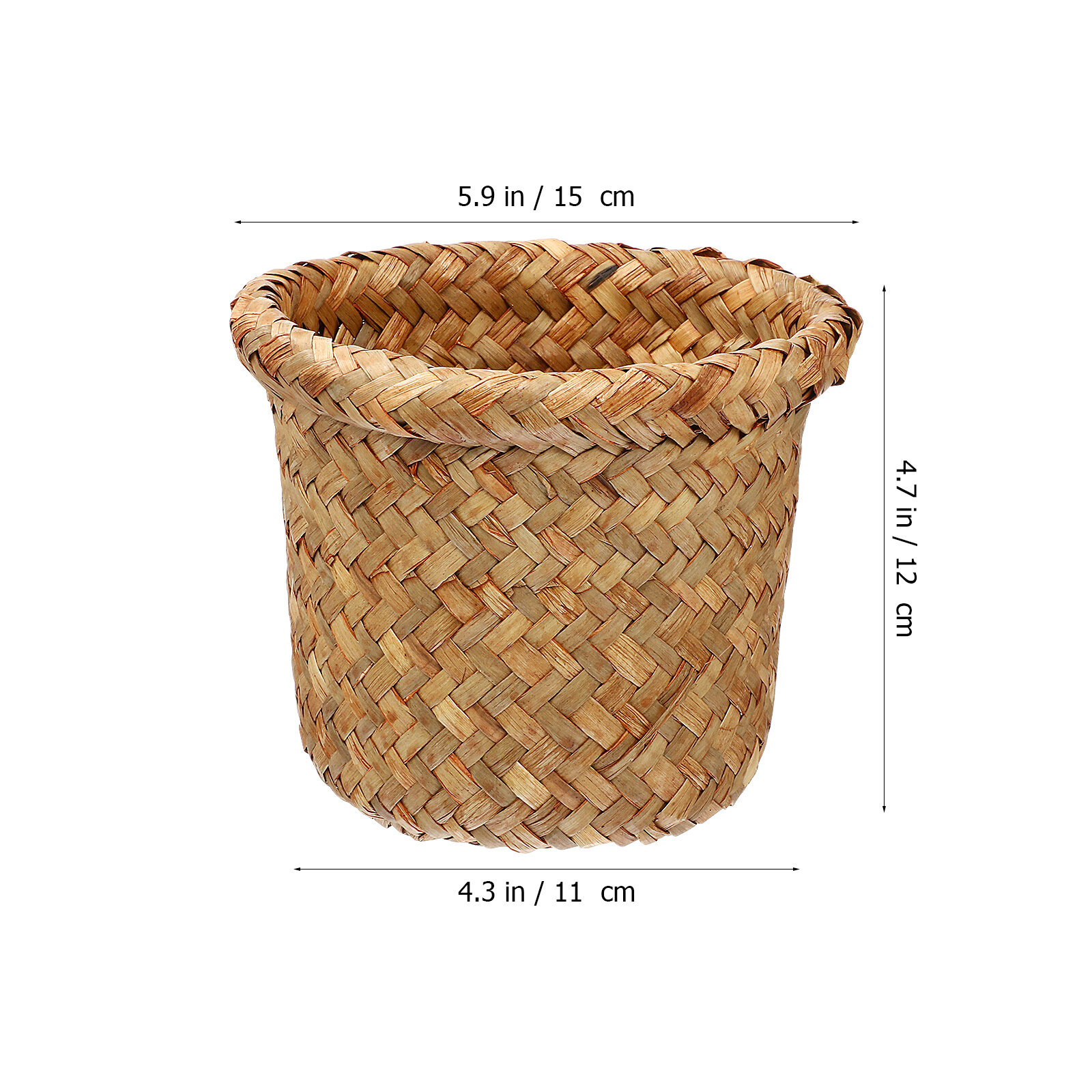Корзина Для Мусора Из Травы Моря 15X15X12 См В Камуфляжном Цвете Для Ванной И Спальни