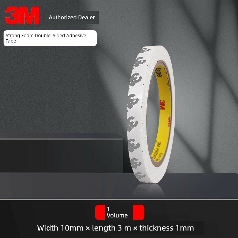 3M двусторонняя пенопластовая лента 10x3000 мм 1 рулон толщина 1 мм эконом-упаковка для крепления на стену