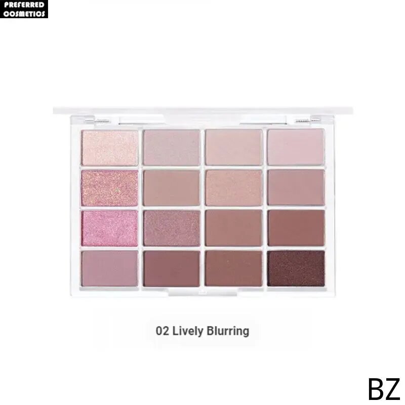 Шестнадцатицветная палитра теней для век wakemake, подходит для всех, 14 г, K-Beauty - 02 Lively Blurring