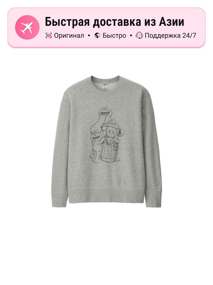 Толстовка Uniqlo KAWS X UNIQLO X Sesame Street, 1 шт.