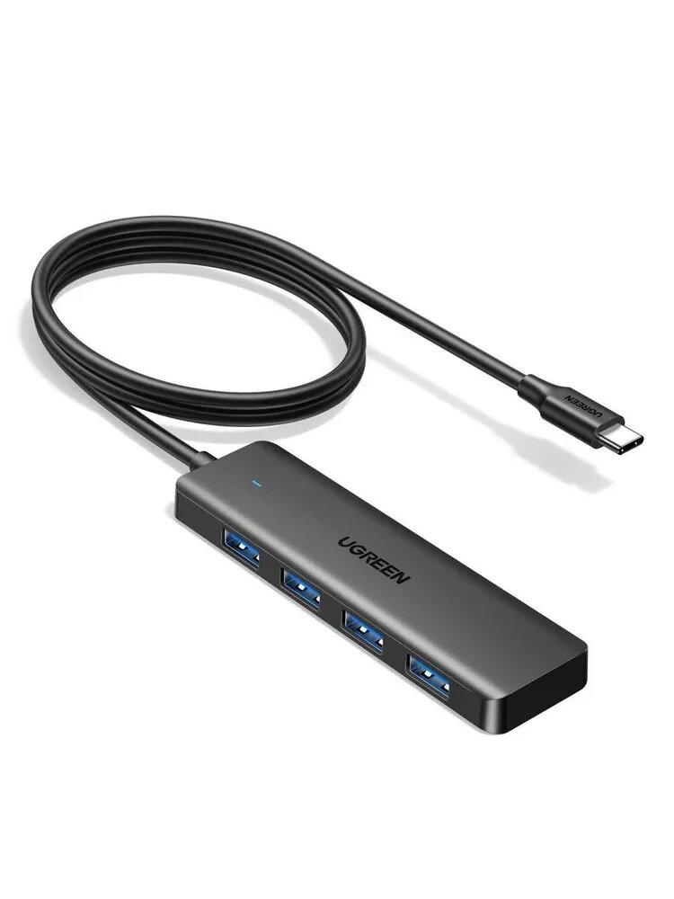 Хаб UGREEN CM219 (75582) 4-Port USB-A 3.2 Gen1 Hub с кабелем USB-C. Длина кабеля: 1м. Цвет: черный