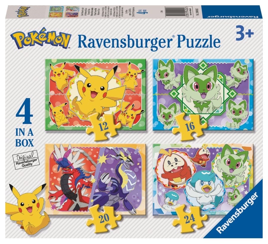 Пазл Ravensburger Pokemon, 4в1, 12+16+20+24 элемента для детей