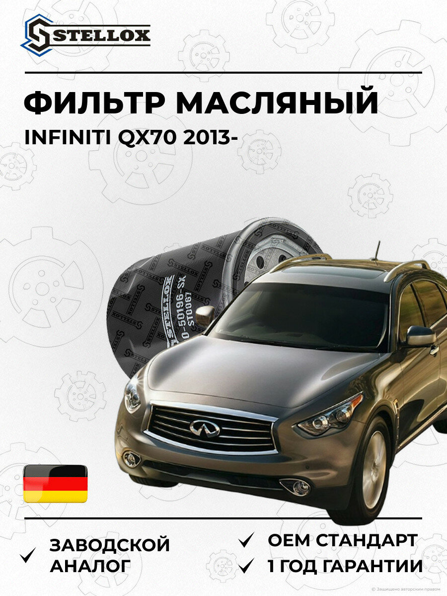 Фильтр масляный Stellox 2050196SX Инфинити QX70 Infiniti QX70 2013