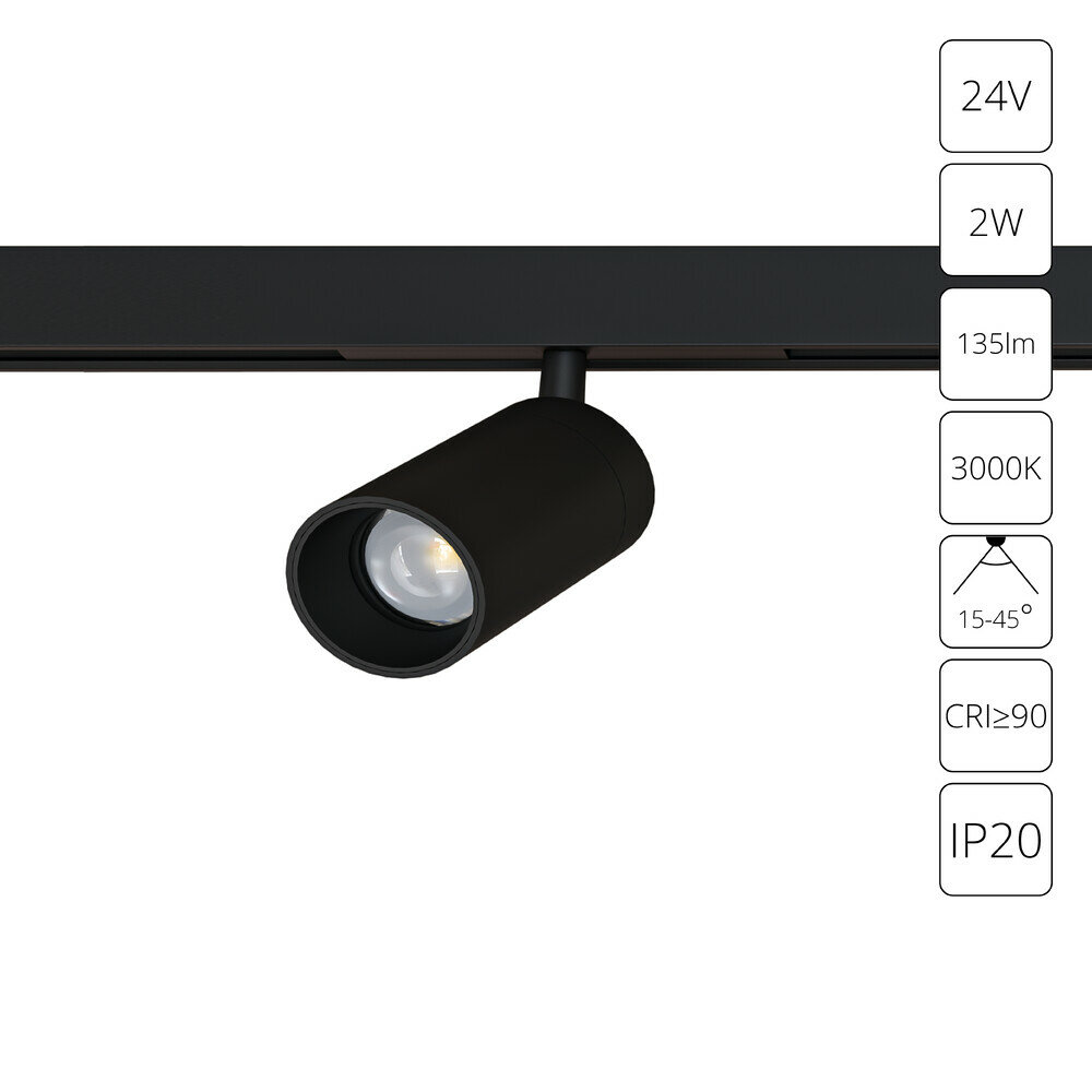 Arte Lamp Магнитный трековый светильник PRESTO A6327PL-1BK 2W 3000К