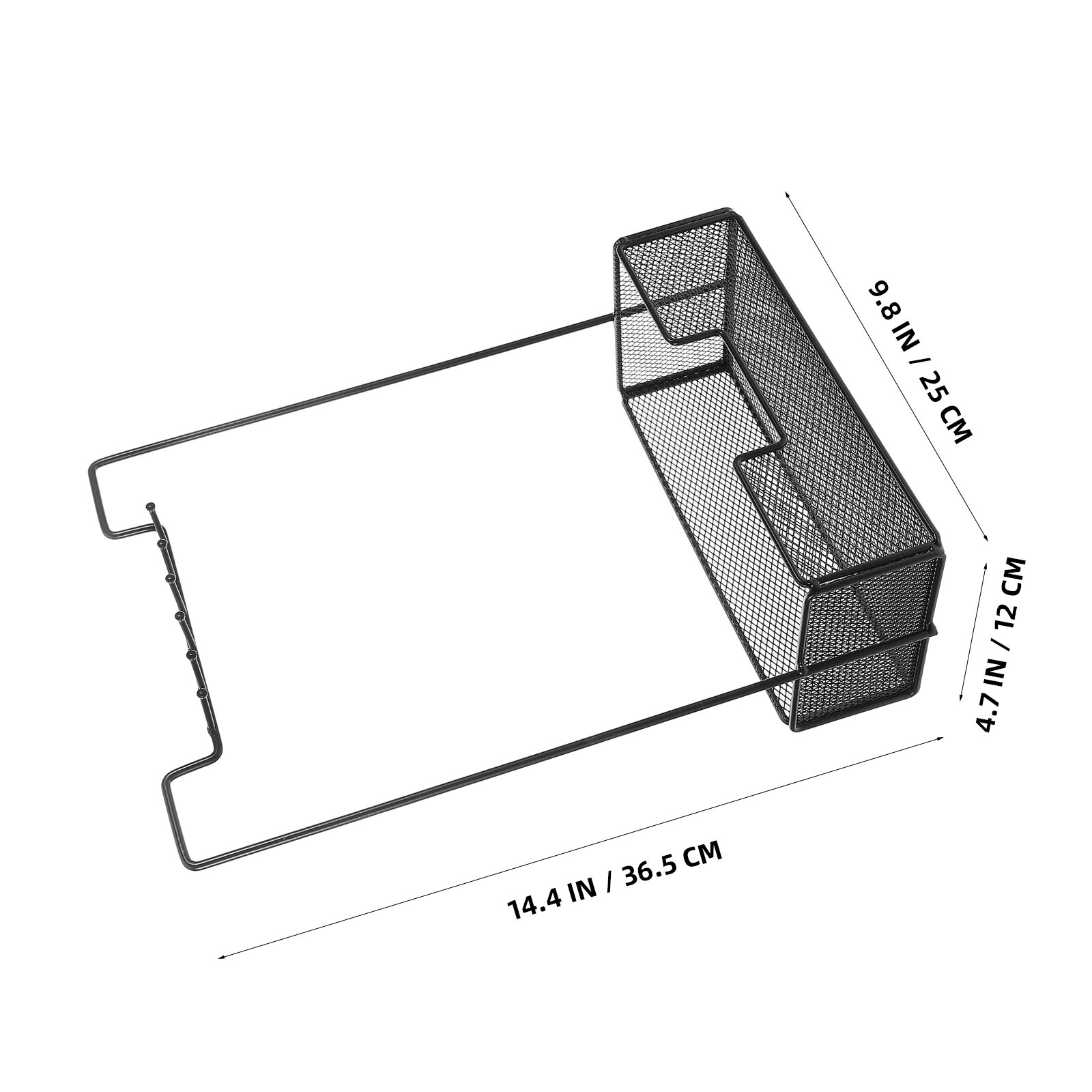 Настенная organizer-стойка, стильное решение для хранения мелочей 36.50x25.00x12.00 см, чёрный цвет