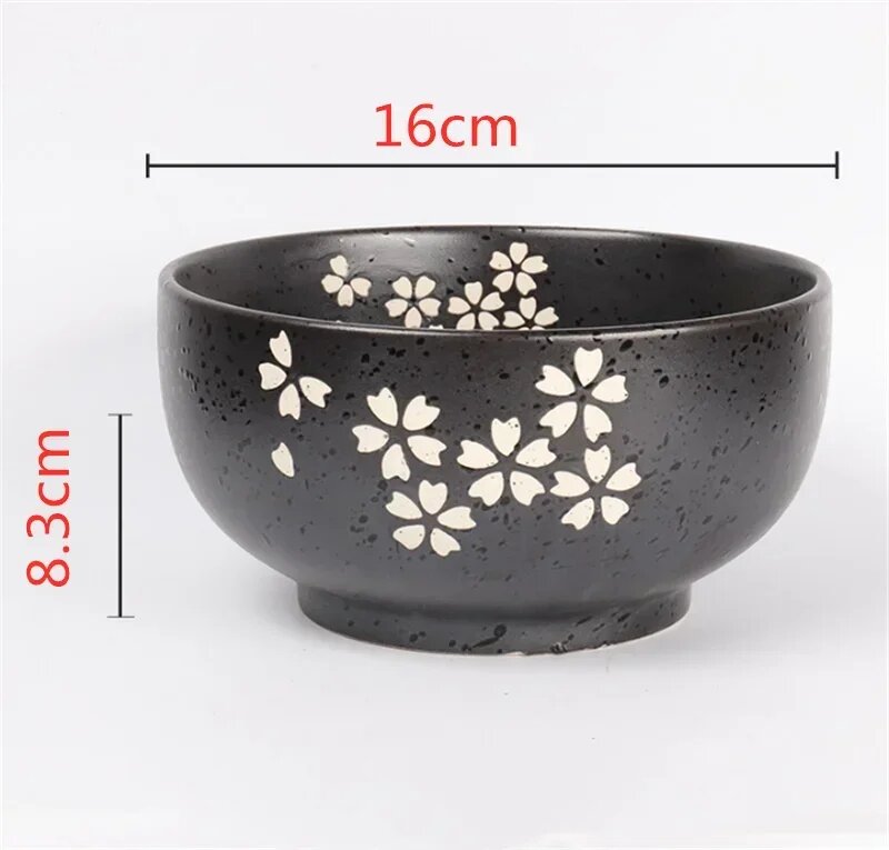 Керамическая миска для супа Sakura Черный, 16x8.3cm
