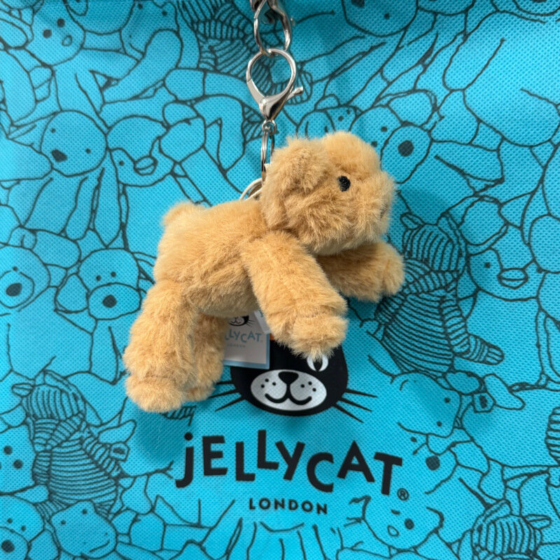 Плюшевый брелок Jellycat Brown Lying Bear для сумки, подвеска, игрушка, подарок без пылевого мешка - 1 шт