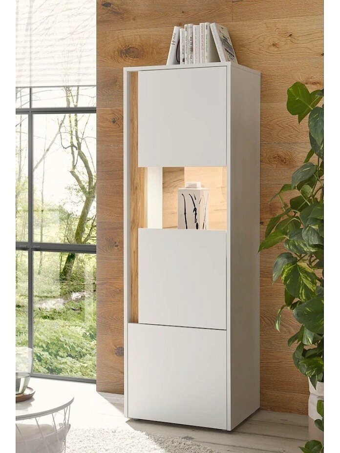 Витрина МебельЛэнд24 Анси-2 Белый 50x40x155 трехдверный