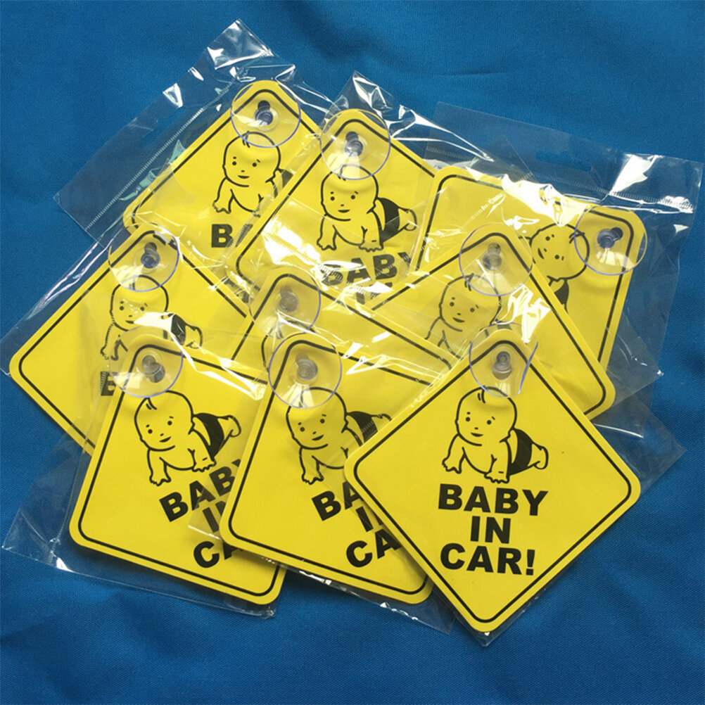 2 Штуки Наклейка На Сuction Cup BABY IN CAR Для Безопасности В Авто Золотистый 12X12X0 1 Cm