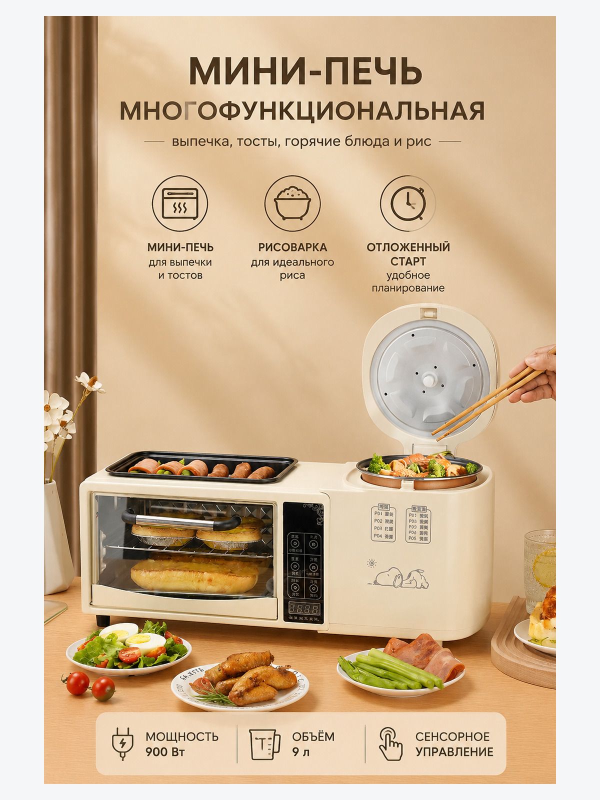 Мини-печь WT-118, белый