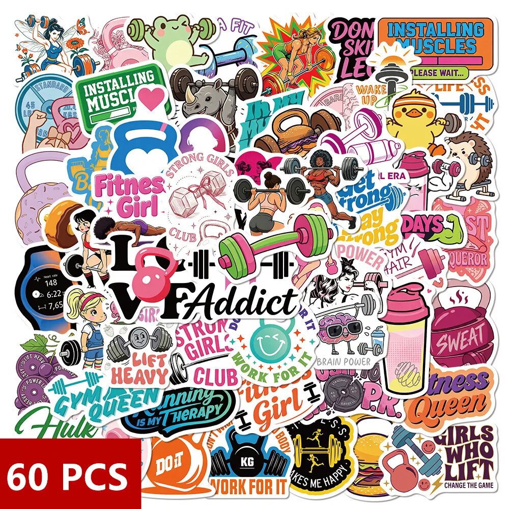 Вдохновляющие наклейки TouchFIVE для фитнеса 60PCS
