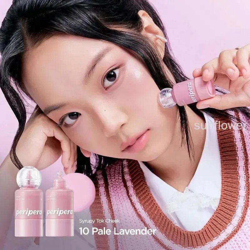 PERIPERA Румянец на лице SYRUPY TOK CHEEK (10 Pale Lavender) жидкие румяна для лица корея 9 г