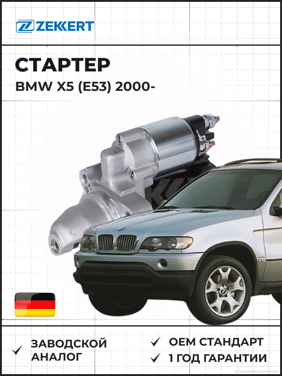 Стартер ZEKKERT AN1019 BMW X5 (E53) 00- Бмв X5 с 2000