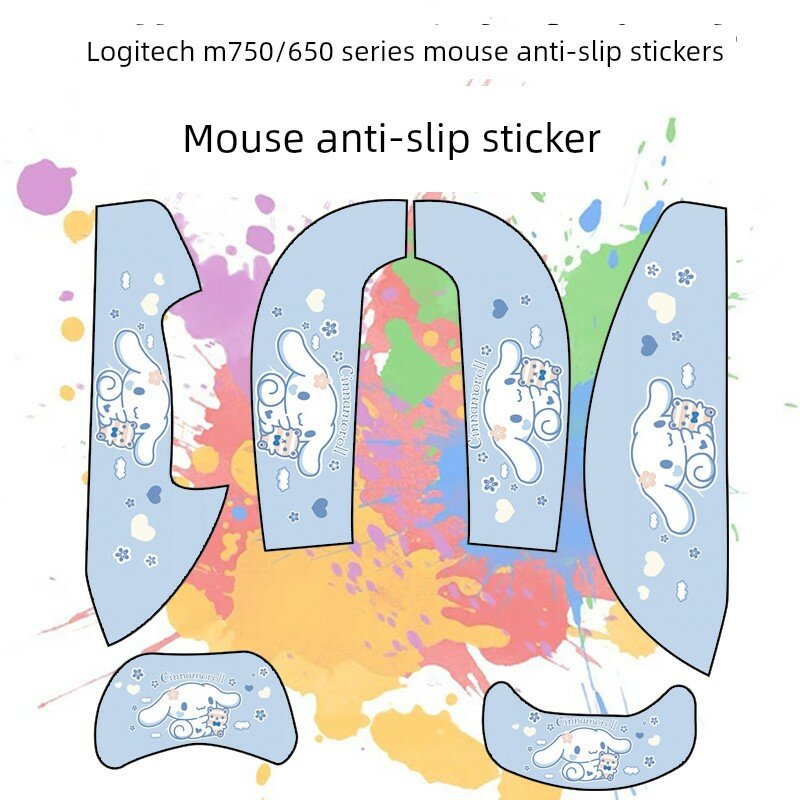 Силиконовый коврик для мыши с антискольжением для Logitech M650/M750, ультра-тонкий и устойчивый к поту, с голубым и