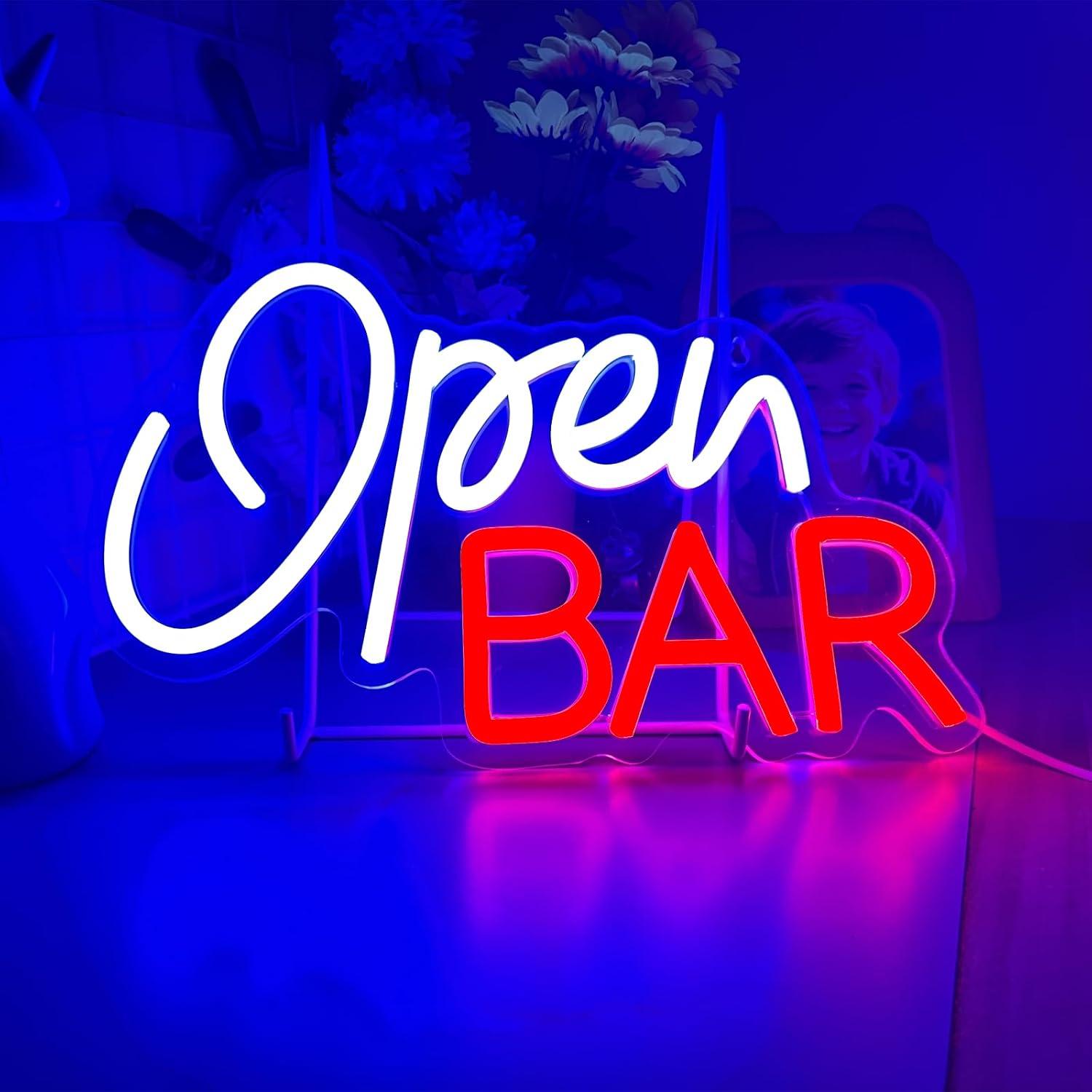 Неоновая вывеска Open Bar Светодиодная Лампа Настенный Декор для Бара