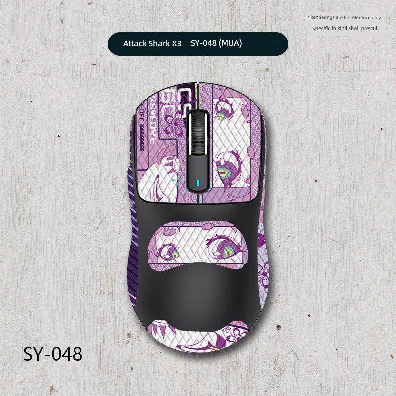 Наклейка для мыши Attack Shark X3 с рисунком Момо, белый ромб, полное покрытие, 0.5 мм