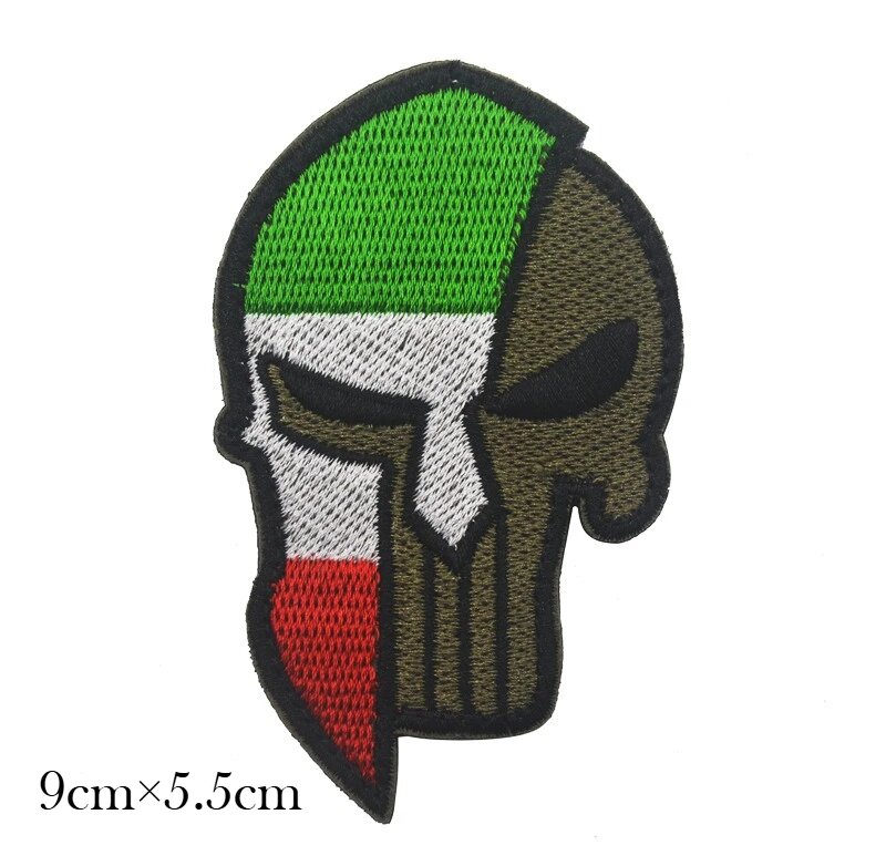 Вышивка на шлем Спартанца с флагом, 9x5.5 см, цвет 1PC--embroidery-5