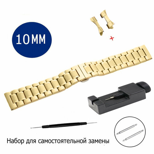 фото Браслет axiver, фактура глянцевая, размер 10мм, золотистый