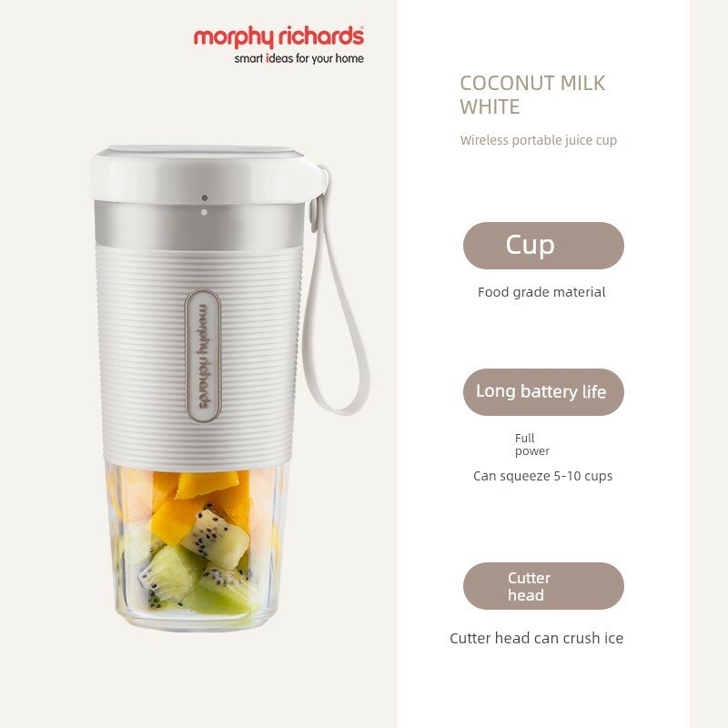 Портативный мини-соковыжималка Morphy Richards, электрический блендер для сока, для дома и путешествий, белый