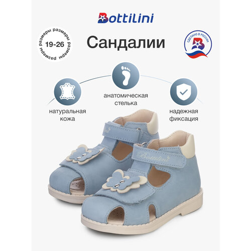 фото Сандалии bottilini, размер 20, голубой