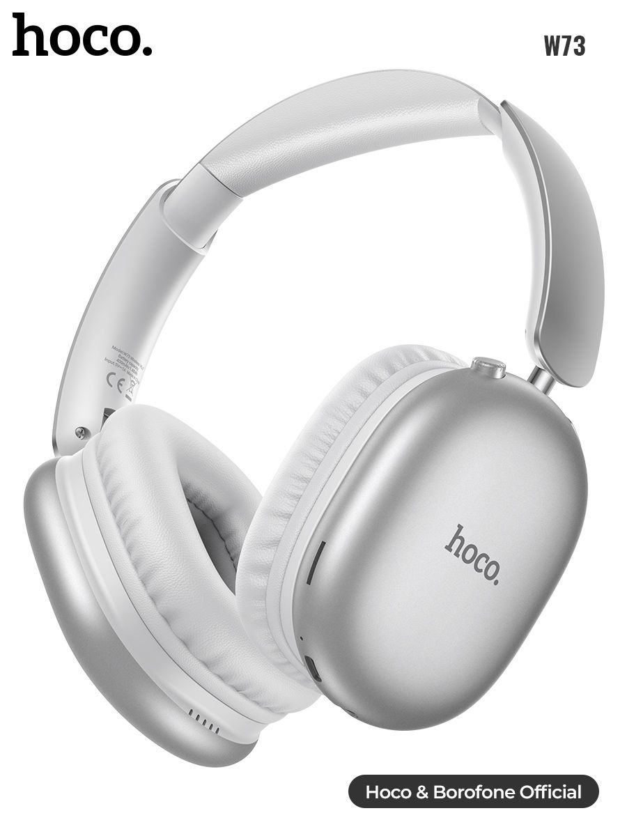 Hoco Наушники с микрофоном W73, Bluetooth, USB Type-C, белый