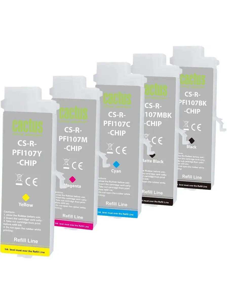 Картридж перезаправляемый струйный CS-R-PFI107SET-CHIP