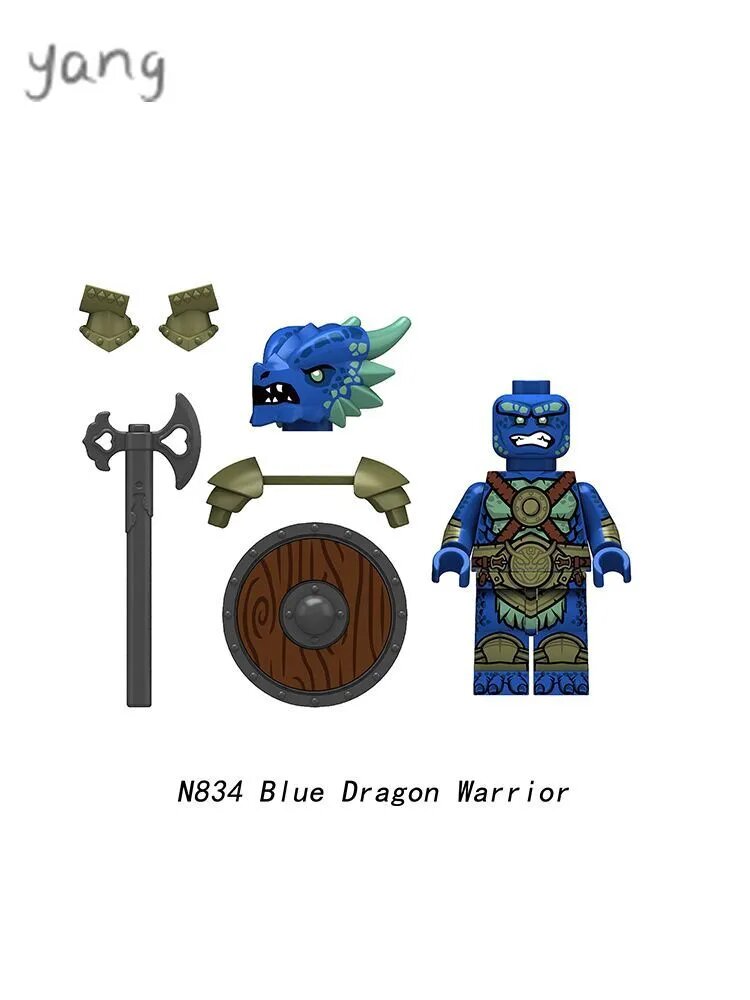 Минифигурки Дракон Рыцарь Minifigures набор 4 шт, ABS пластик, фэнтези, 4.5 см — фото 1