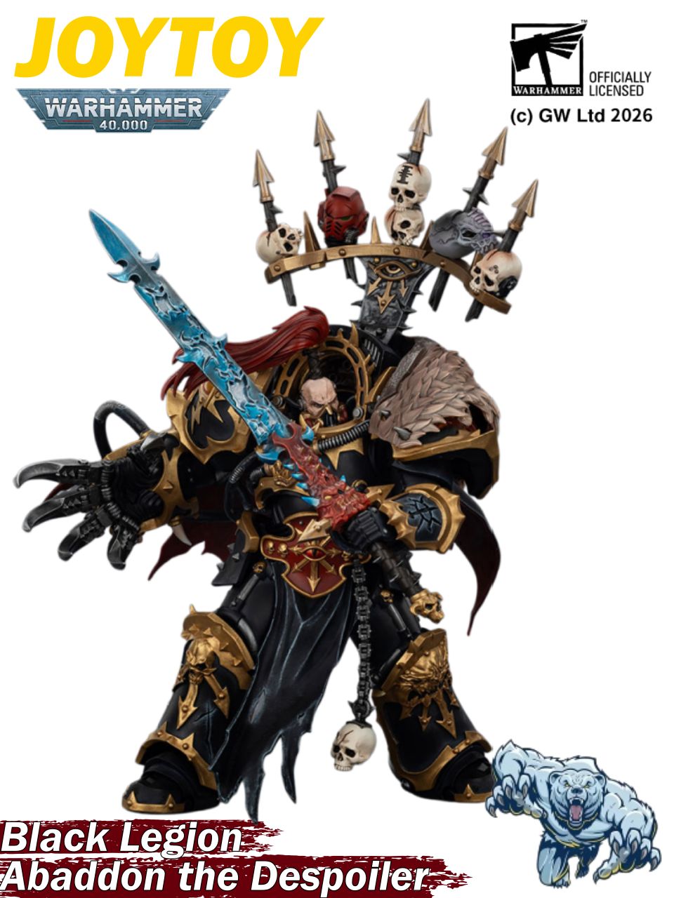 JOYTOY warhammer 40000 Black Legion Abaddon Despoiler with Drach'nyen and the Talon of Horus 1/18 nодаpок коллекция игрушек