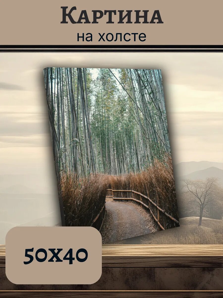 Картина Постер Китай China 40x50 бамбуковая роща