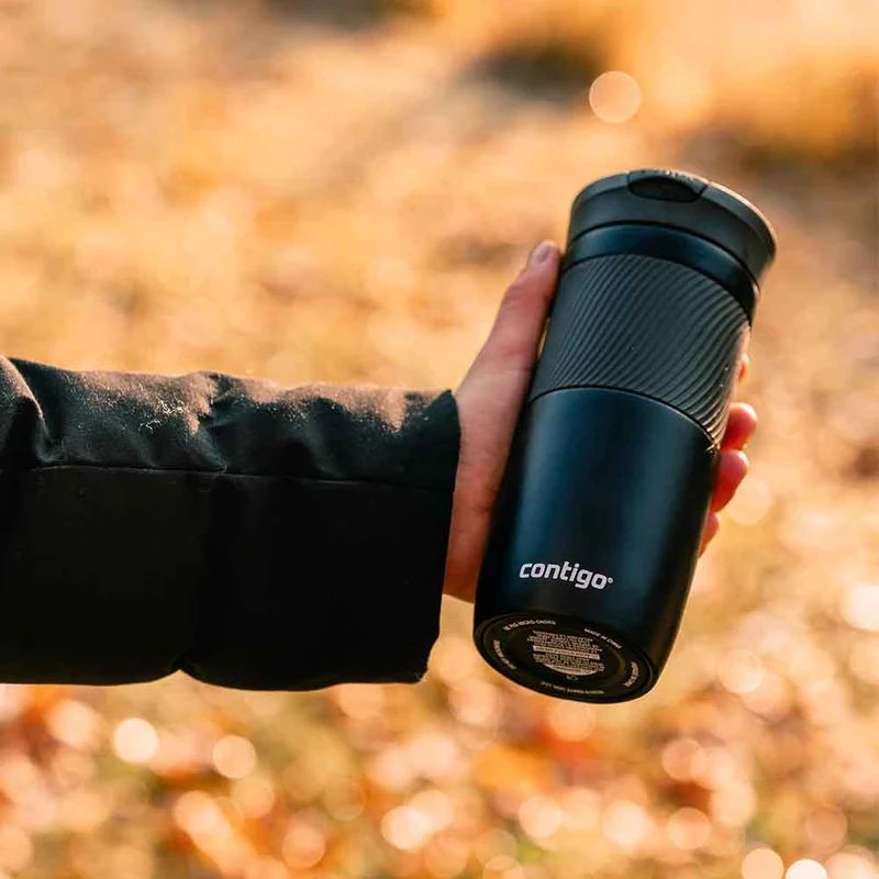 Contigo Термокружка 0.470 л, холод 12 ч, тепло 6 ч, непроливайка, с кнопкой, черный