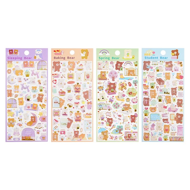 Kawaii Happy Bear наклейки