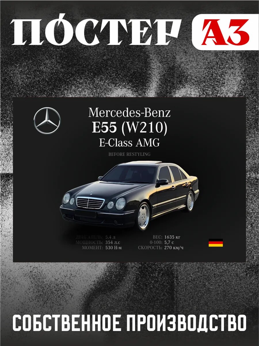 Постер на стену интерьерный А3 Mercedes-Benz Е-класс AMG