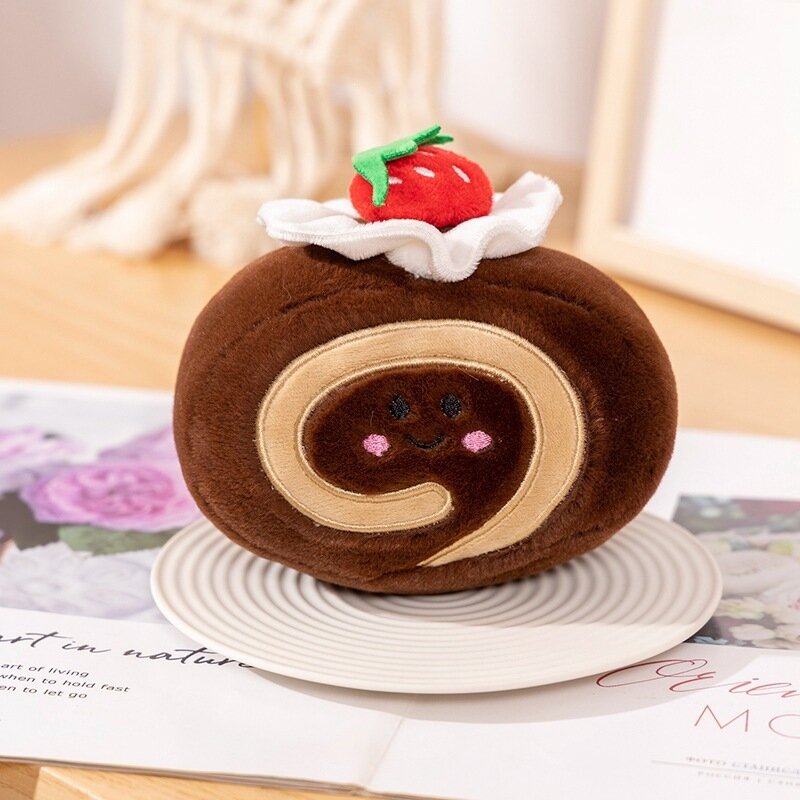Милая плюшевая игрушка в виде торта со вкусом шоколада мягкая подушка брелок подарок 15 см пушистая и уютная